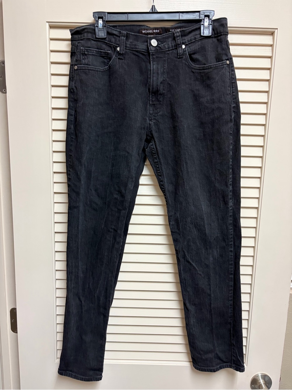 Michael Kors Grant Classic Fit Jeans Mens 30x28 Black Stretch Straight Leg Denim